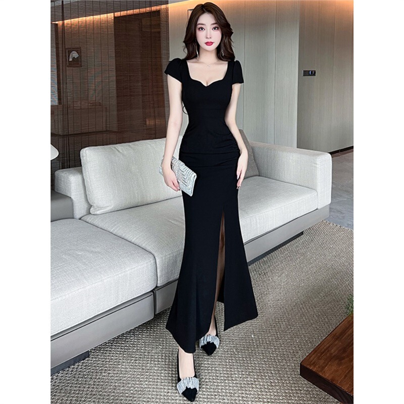 Sexy Evening Dress Female Sauna Foot Bath Massage Spa Technician Nightclub Work Clothes Long Skirt Ktv Nightclub Dress