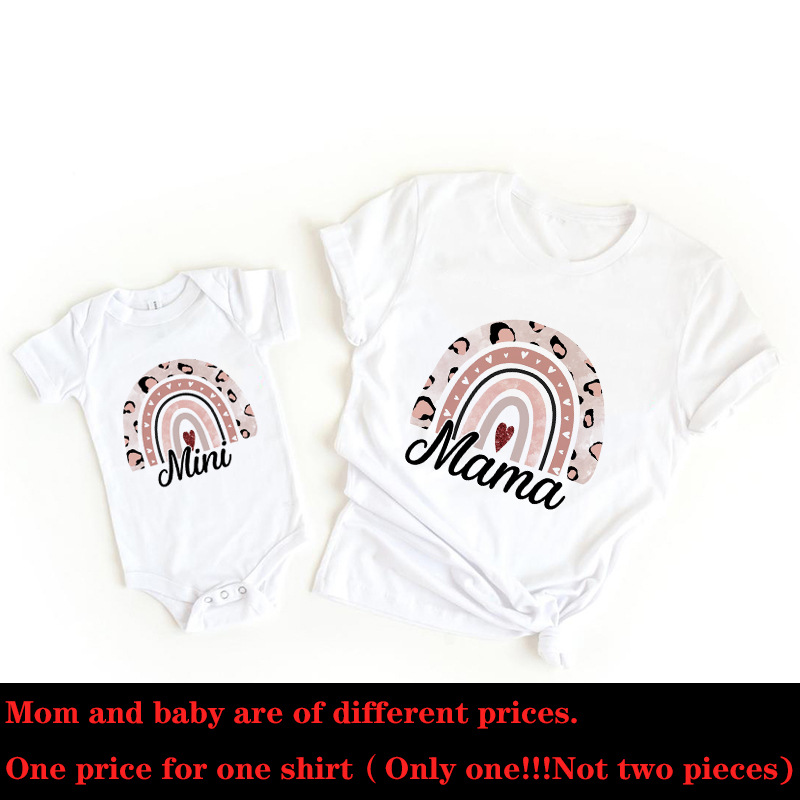 1pcs-Rainbow-Mommy-and-Me-Shir