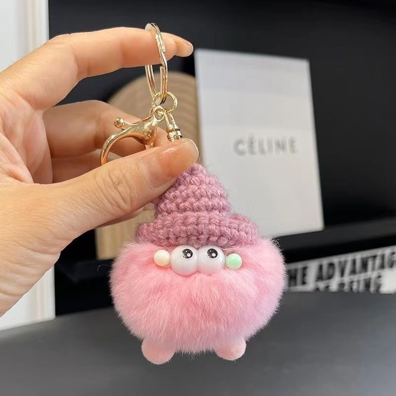 Imitación coreana de pelo de pimples, feos y lindos frijoles, colgantes de peluche, muñecas de dibujos animados, bolsos colgantes, bolsos colgantes, llaveros