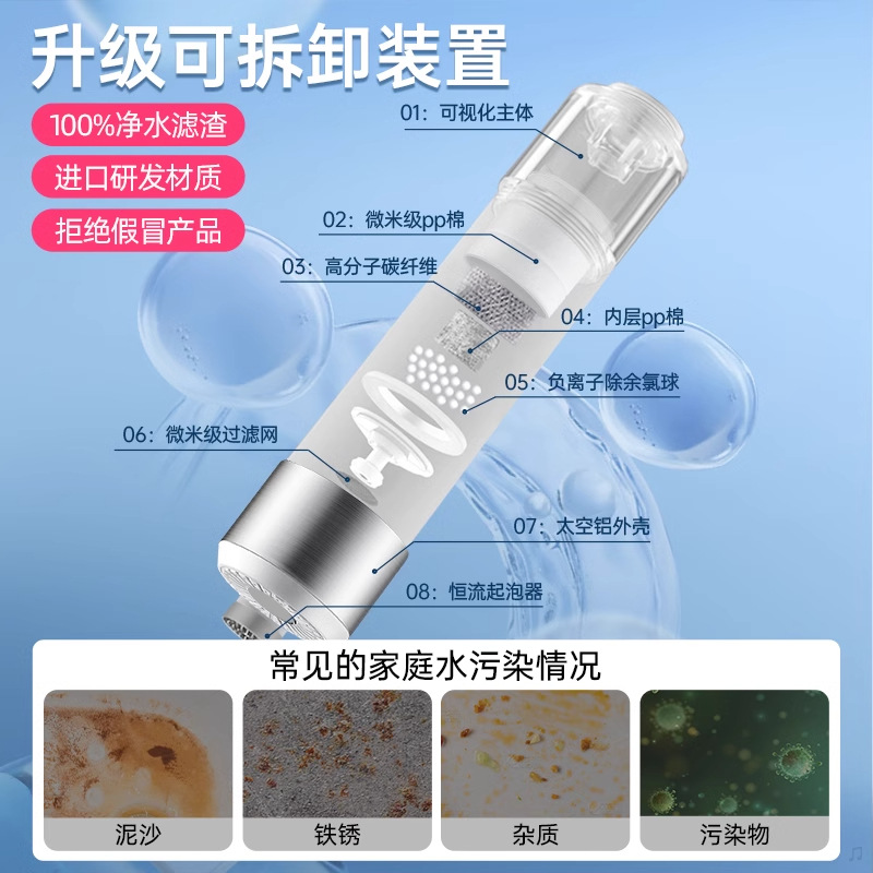 Kitchen Faucet Filter Spout Anti-Splash Device Extension for Sink Universal Purification Extender for Home Use