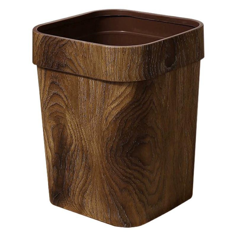 Бытовая имитация деревянного дерева мусорный бак, обжимная ванная отель отель отель гостиничный номер, бумажная корзина квадратный мусорный бак
