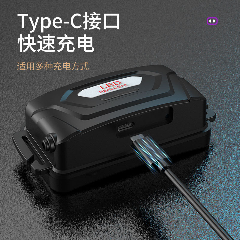 超高輝度 LED ヘッドライト誘導白と紫の二重光源ヘッドウェア強力な光充電式紫光サソリランプサソリ豆虫ランプ|undefined