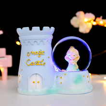 梦幻城堡公主创意水晶球笔筒收纳学生礼品手办儿童玩具装饰品批发