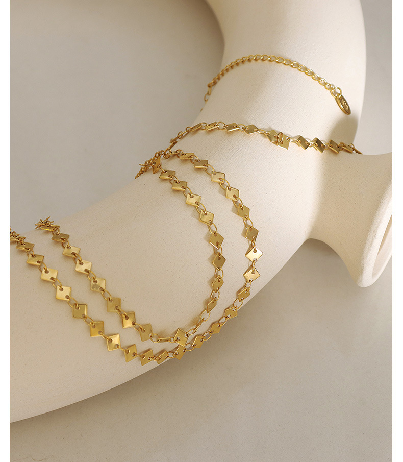 Simple Style Rhombus Stainless Steel Anklet display picture 7
