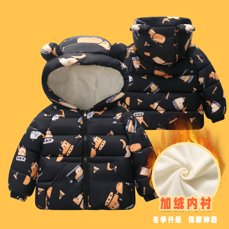 872 Comercio exterior transfronterizo otoño e invierno ropa de algodón para niños más ropa de algodón de terciopelo ropa para niños ropa de algodón para bebés y niños, abrigos de algodón para bebés para niños y niñas