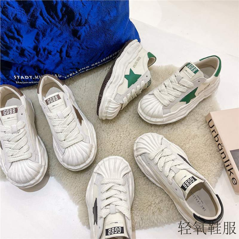 厂家直销溶解鞋女2025春秋新款真皮小白鞋复古厚底休闲板鞋韩版|undefined