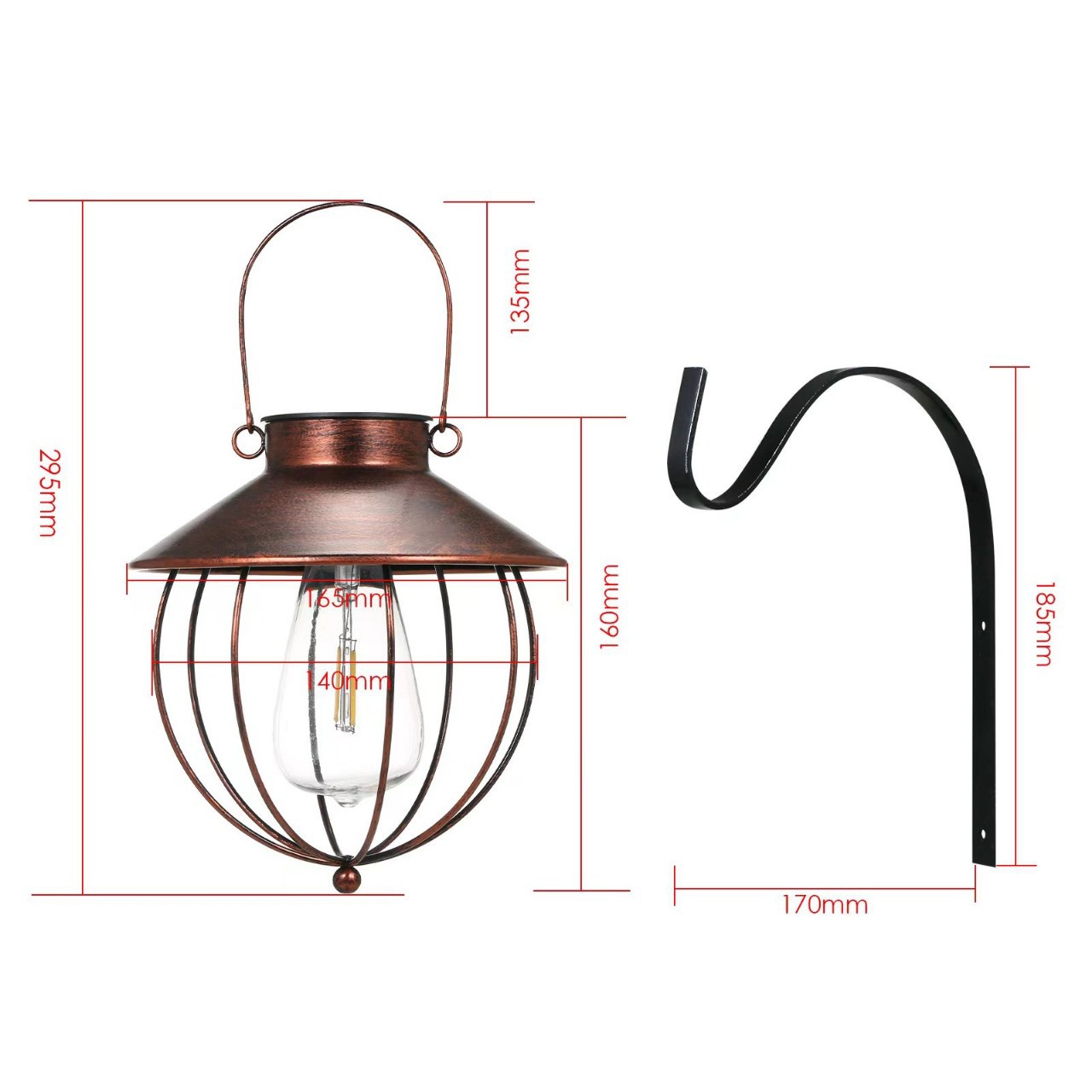 Cross-border popular solar-powered wrought iron retro lamp