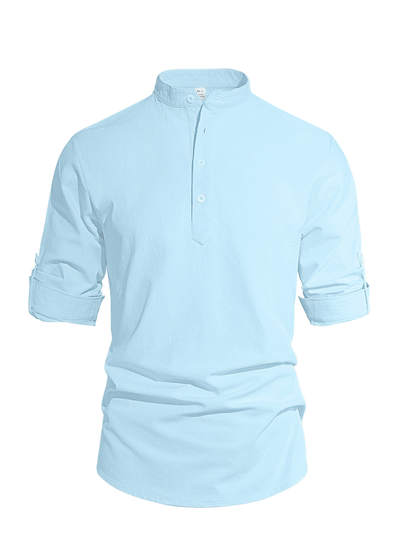 Amazon nueva camisa de hombre de color sólido, camisa de algodón de manga larga, camisa de comercio exterior de moda casual de tamaño grande, hombre