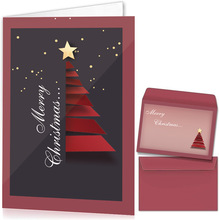 亚马逊爆款立体圣诞贺卡可爱卡通对折卡片祝福留言卡带信封