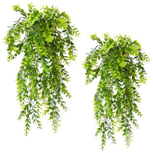 Cross-Border Artificial Wall Hanging Artificial Hanging 5-Pronged Multi-Leaf Grass Artificial Plant Vine Leaves Fake Plant Home Decoration