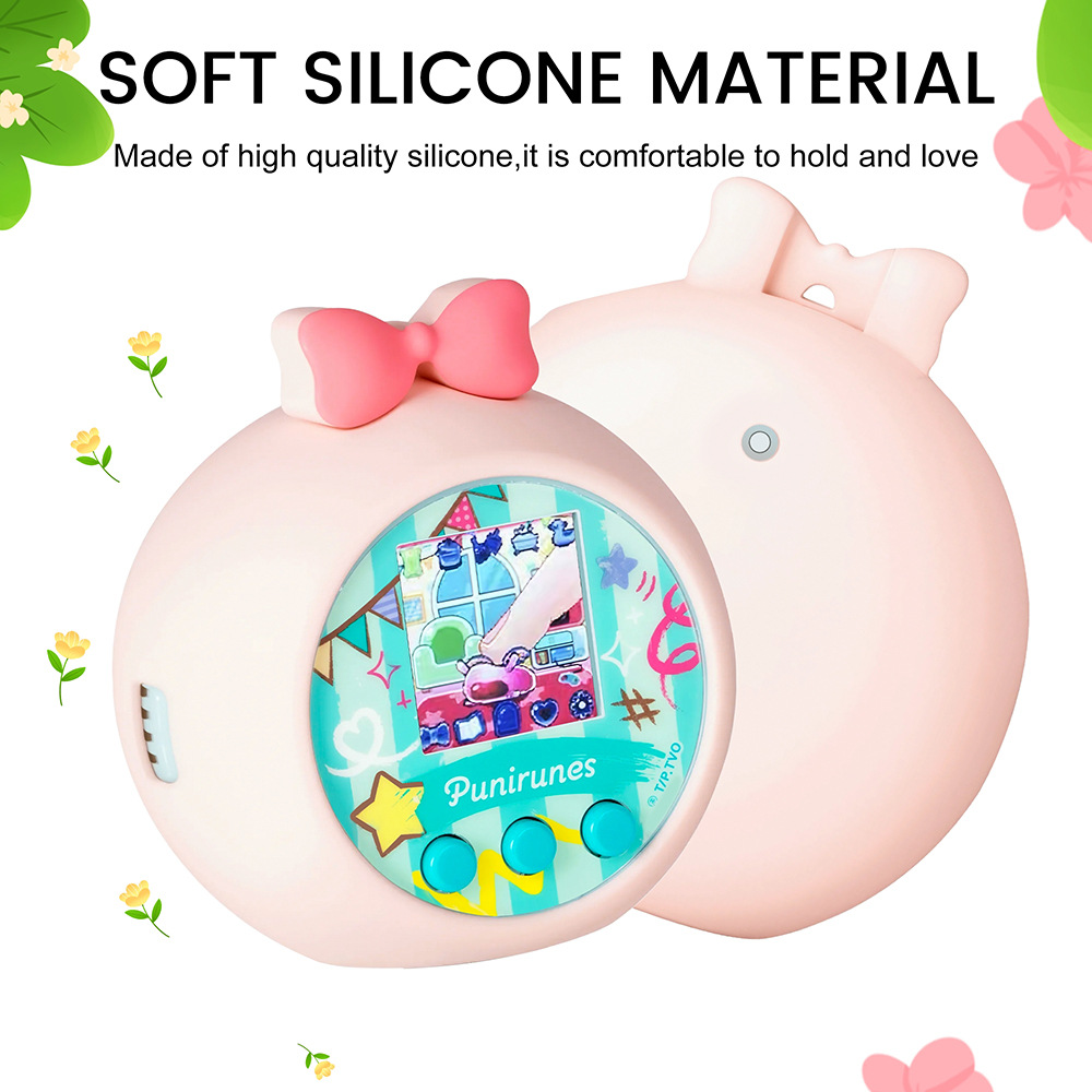 Funda de Silicona para Mascota Virtual Punirunes, Decorativa con Lazo