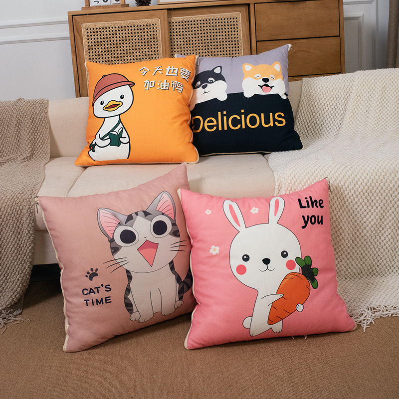 Cojín de Animal de Peluche, Cojín de Doble Uso para Cama, Auto, Oficina, Siesta, Cojín Plegable, Respaldo, Dos en Uno