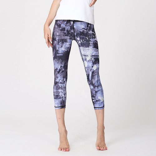 Cross-border new yoga pants women's printed dance pants running sports fitness wear European and American yoga shorts
