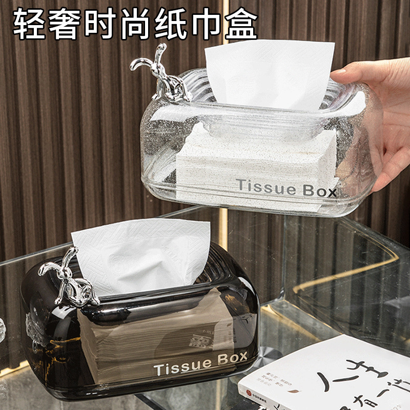 Sunken-Style Tissue Box, Living Room Coffee Table Desktop Storage Box, Light Luxury Creative Transparent Tissue Box for Home Use Sunken-Style Tissue Box, Living Room Coffee Table Desktop Storage Box, Light Luxury Creative Transparent Tissue Box for Home Use