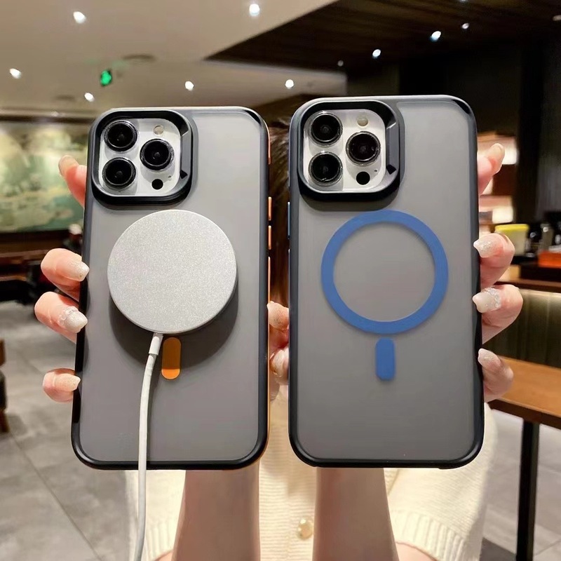 適用アップル16promaxフロスト磁気吸引携帯ケース滑り止め衝突色辺iphone15転倒防止14シース|undefined