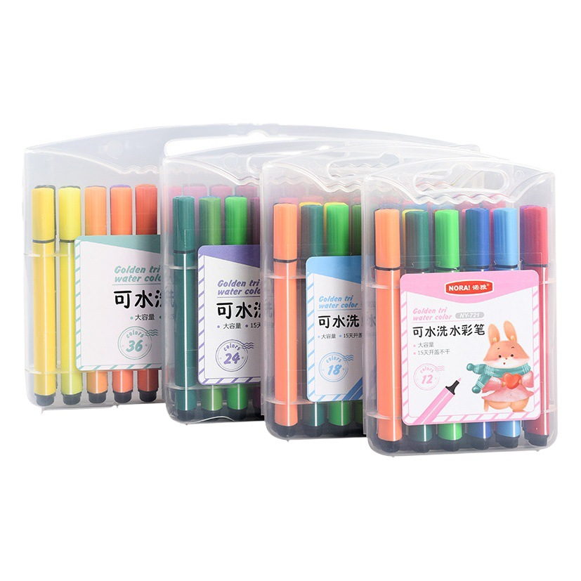Nuoya 48-color acuarela pintura pincel niños pintura pluma lavable color pluma traje arte graffiti pluma fabricante