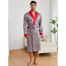 Q 34227 Silk Robe Shorts Pajama Set ˿��˯����װ �羳ŷ����