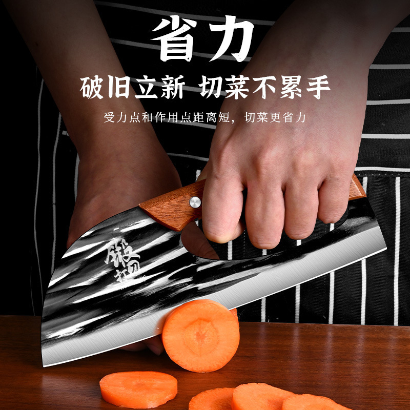 Cuchillo de corte de mano de obra mayorista de fábrica cuchillo de cocina doméstico super afilado spot agente nuevo mango de madera de acero inoxidable para cortar verduras