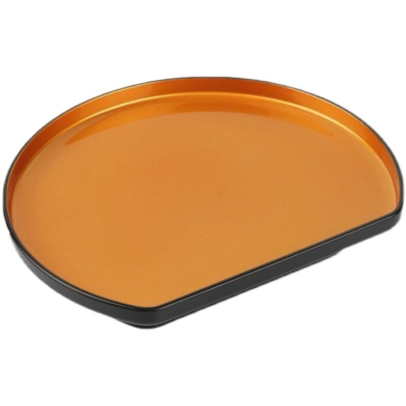 Plato de sushi japonés, plato de fritura, plato dorado, plato de concepción artística, plato de alta gama de vajilla de melamina en forma especial