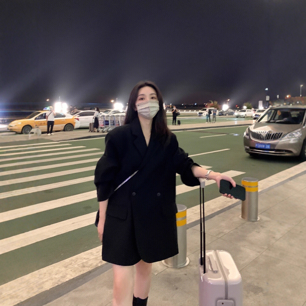 Oversize Black Suit Jacket Women's High-End 2025 Spring & Fall New Loose Casual Silhouette Large Size Suit