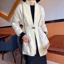 特价冬上新【Z.H.77】意法气质优雅很有调性修腰设计鸭绒羽绒服女