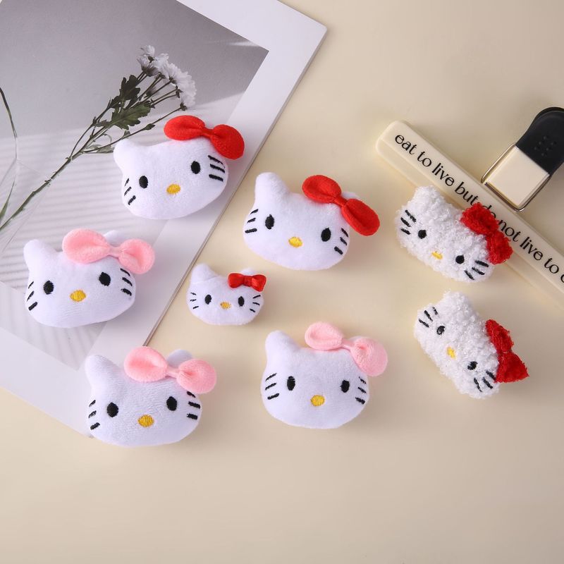 Cartoon Plush KT Cat Accessories Bowknot Kitten Brooch Headwear Accessories Clothing Bag Shoes Socks Mobile Phone Case Accessories