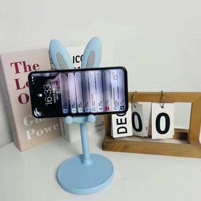 小さなウサギのスマホスタンド、女の子向け、デスクトップ用、かわいい漫画風、家庭用、タブレット/iPad置き、ドラマ視聴、携帯用|undefined