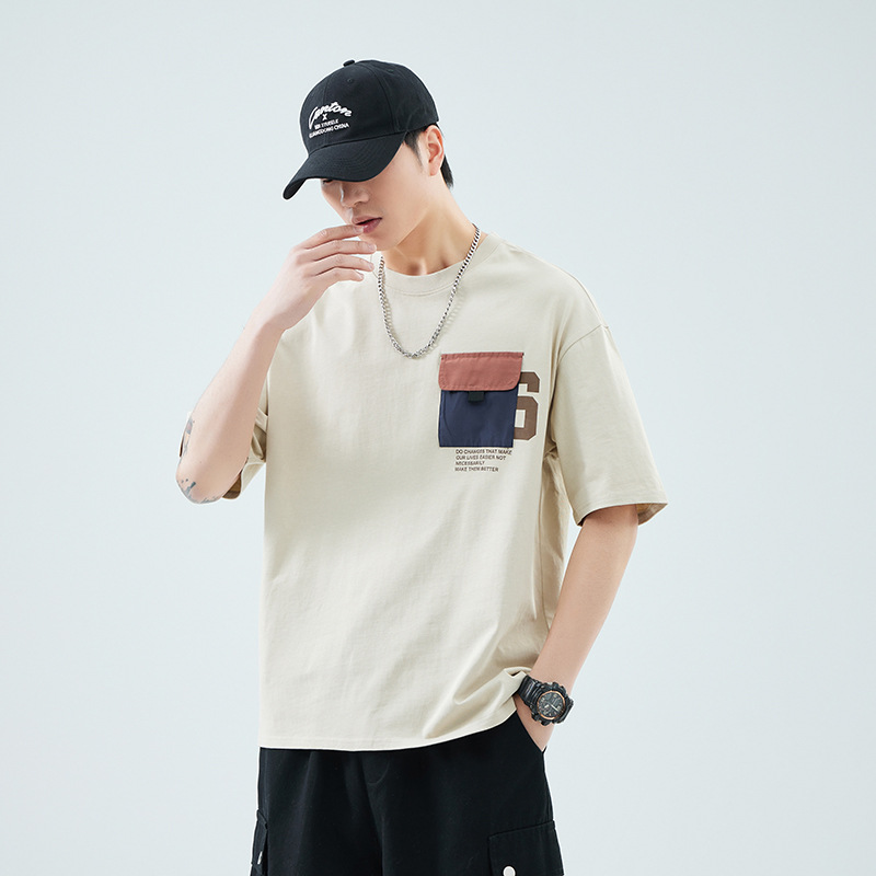 Camiseta de hombre Danbaoni, verano 2025, nueva, estilo japonés, marca de moda, estampado de letras, camiseta holgada