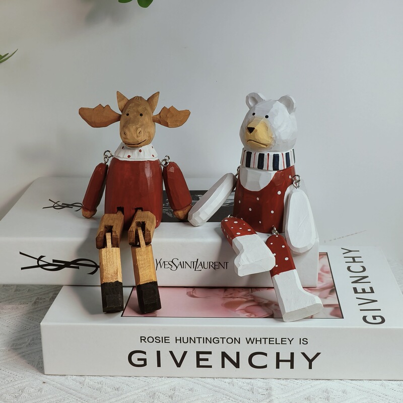 Wooden Crafts Christmas Series Hanging Legs Desktop Ornaments Christmas Ornaments Home Office Car Creative Decorations