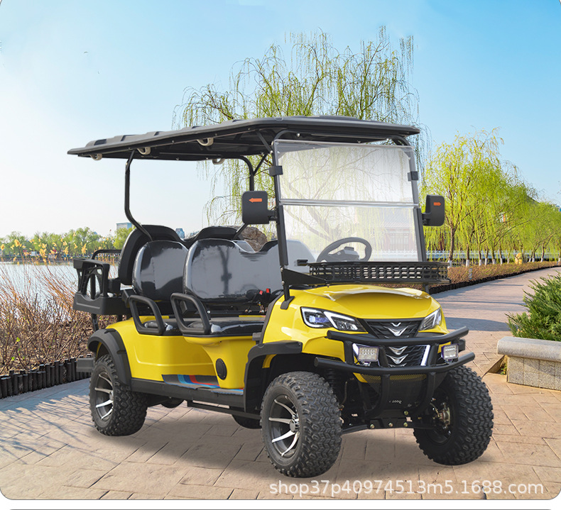 2-4-6 Seat Electric Golf Cart, Tourist Car for Scenic Spots, Factory Shuttle, Reception and House Viewing Vehicle, Four-Wheel Patrol Car