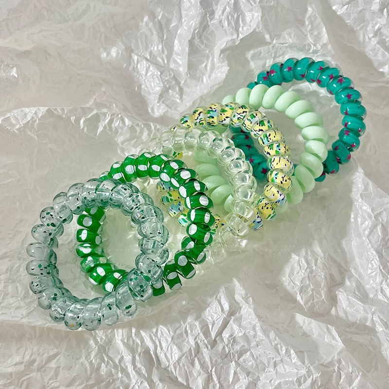 Línea telefónica azul anillo de cabello para mujeres 2025 nueva cuerda de cabeza de alta elasticidad duradera no dañando el cabello banda de goma bola de cabello