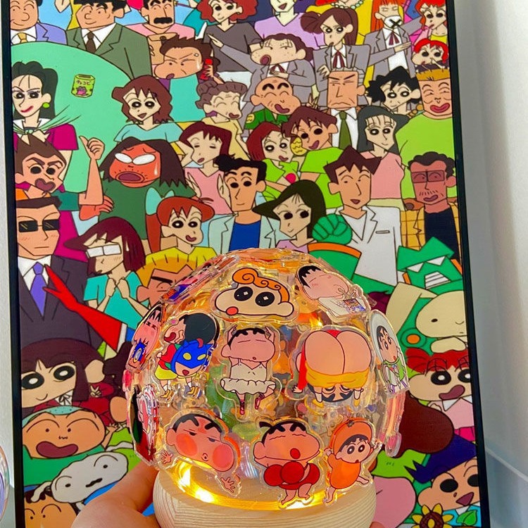 小紅書手工diy蠟筆小新款卡通臥室氛圍燈情人節兒童女友生日禮物