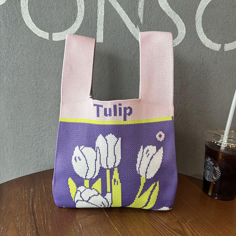 Bolsas de nicho de diseño flor Tulipan bolsas de tejido bolsas de tejido dopamina chaleco bolsas de mano