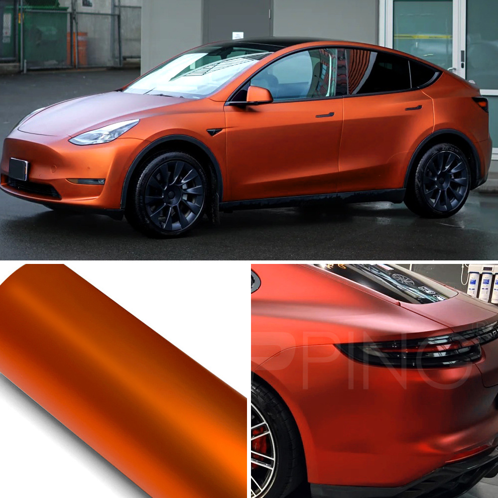 Ultra-Matte Pet Romanee Red Venom Green Car Color Change Film, Car Body Rearview Mirror, Rear Wing, Motorcycle