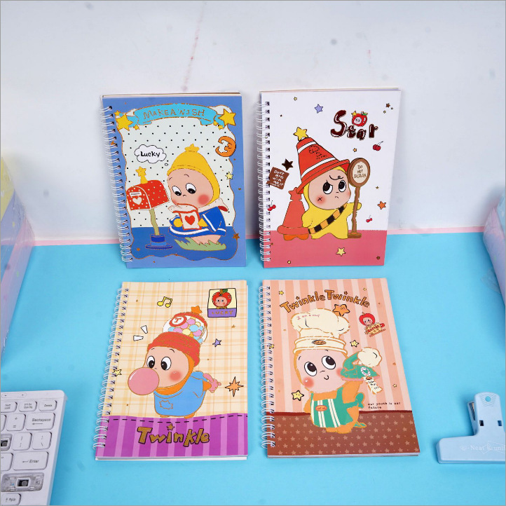 Cuaderno Espiral Dibujos Animados de Giro Horizontal para Estudiantes