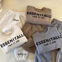 Men's and Women's Padded Set for Autumn/Winter 2024, New Letter Print Crew Neck Sweatshirt and Sweatpants Set for Kids, Two-Piece Set, Trendy