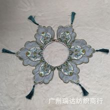 中式云肩刺绣珍珠流苏汉服领子明制绣花流苏古风披肩假领子婚纱钉