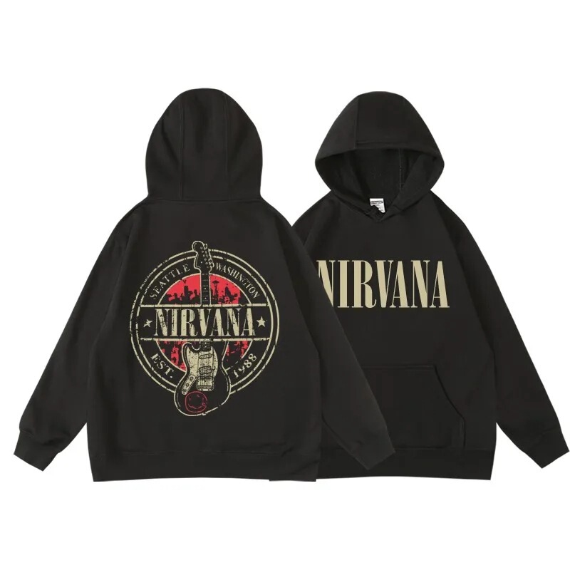 New Kurt Cobain Nirvana Printed Hooded Sweatshirt, Pullover, Fall/Winter 2026 Product New Kurt Cobain Nirvana Printed Hooded Sweatshirt, Pullover, Fall/Winter 2026 Product
