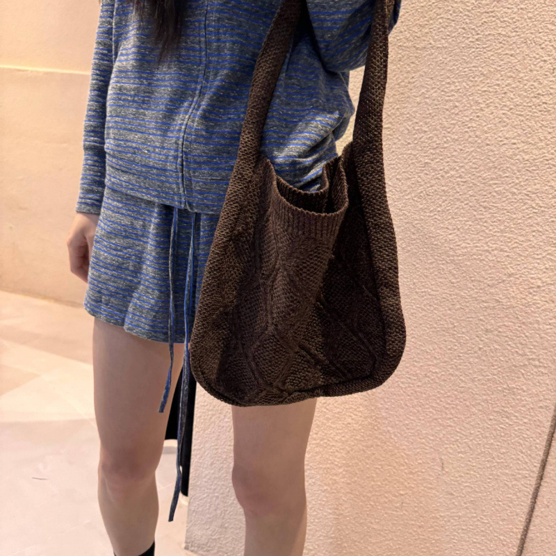 Nuevo bolso de punto 2025 bolso de punto sólido bolso tote bolso de torsión bolso retro bolso de mujer bolso de punto de marea bolso de punto bolso de punto image 12