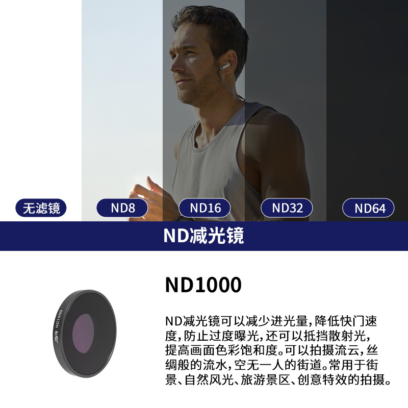 Para DJI Action4/5Pro Instalación de rosca universal Accesorios de cámara deportiva DJI Filtro