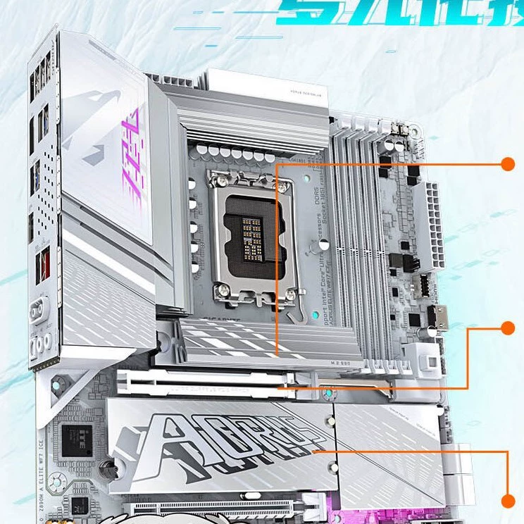 Материнская плата (Gigabyte) Z890M AORUS ELITE WIFI7 ICE DDR5 — mATX, Wi‑Fi 7, поддержка LGA