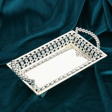 欧式果盘时尚家用银色托盘水果盘 KTV酒吧酒店蛋糕盘金属创意摆件