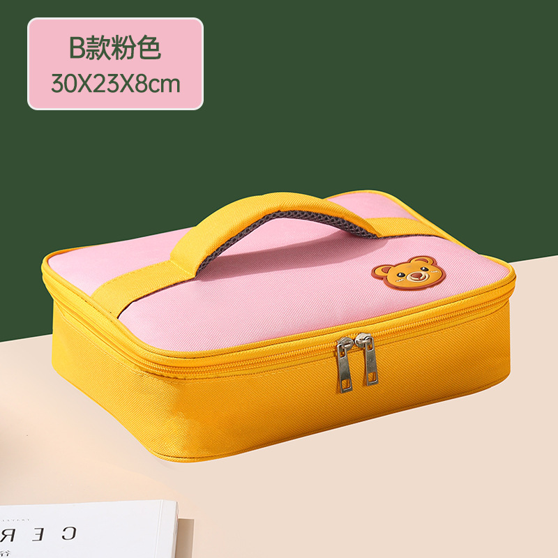 Bolsa de almuerzo de oso mediano y grande rosa