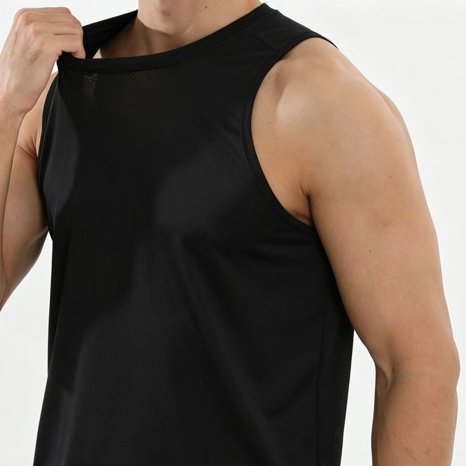 Summer vest for men, ice silk sleeveless inner wear, thin quick-dry sports sweatshirt