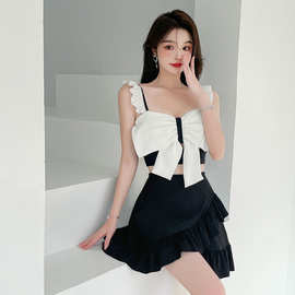 2023新款泳衣女分体裙式保守学生少女三件套小情趣纯欲风泳装