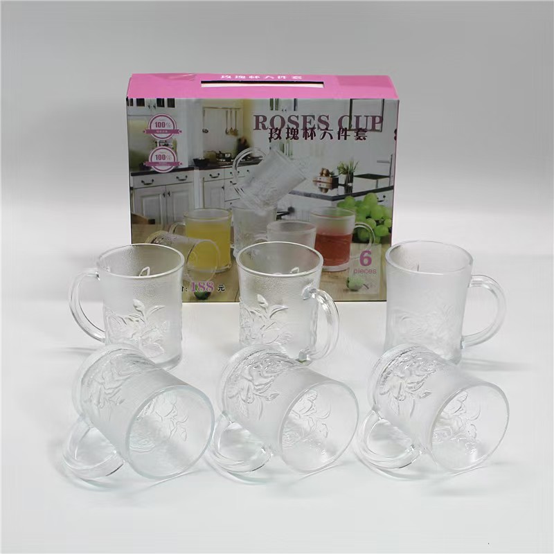 가벼운 고급 장미 컵과 그릇 세트, 가정용 찻잔, 음료 컵, 샐러드 그릇 세트, 이벤트 오프닝 선물, 간편한 선물