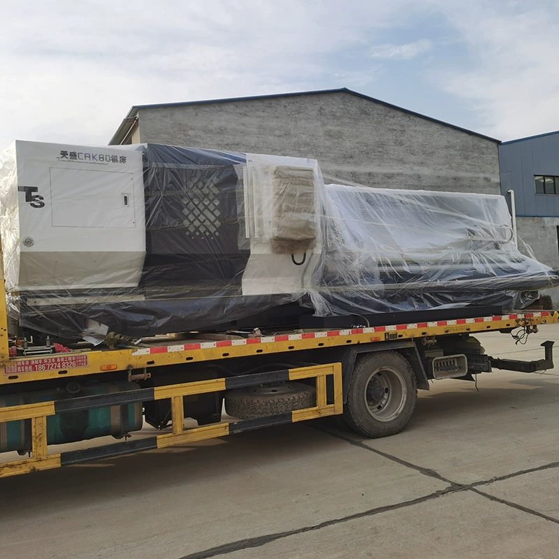 Автоматический горизонтальный гидравлический токарный станок с ЧПУ Тяньшэн CAK6180, оборудование для резки металла