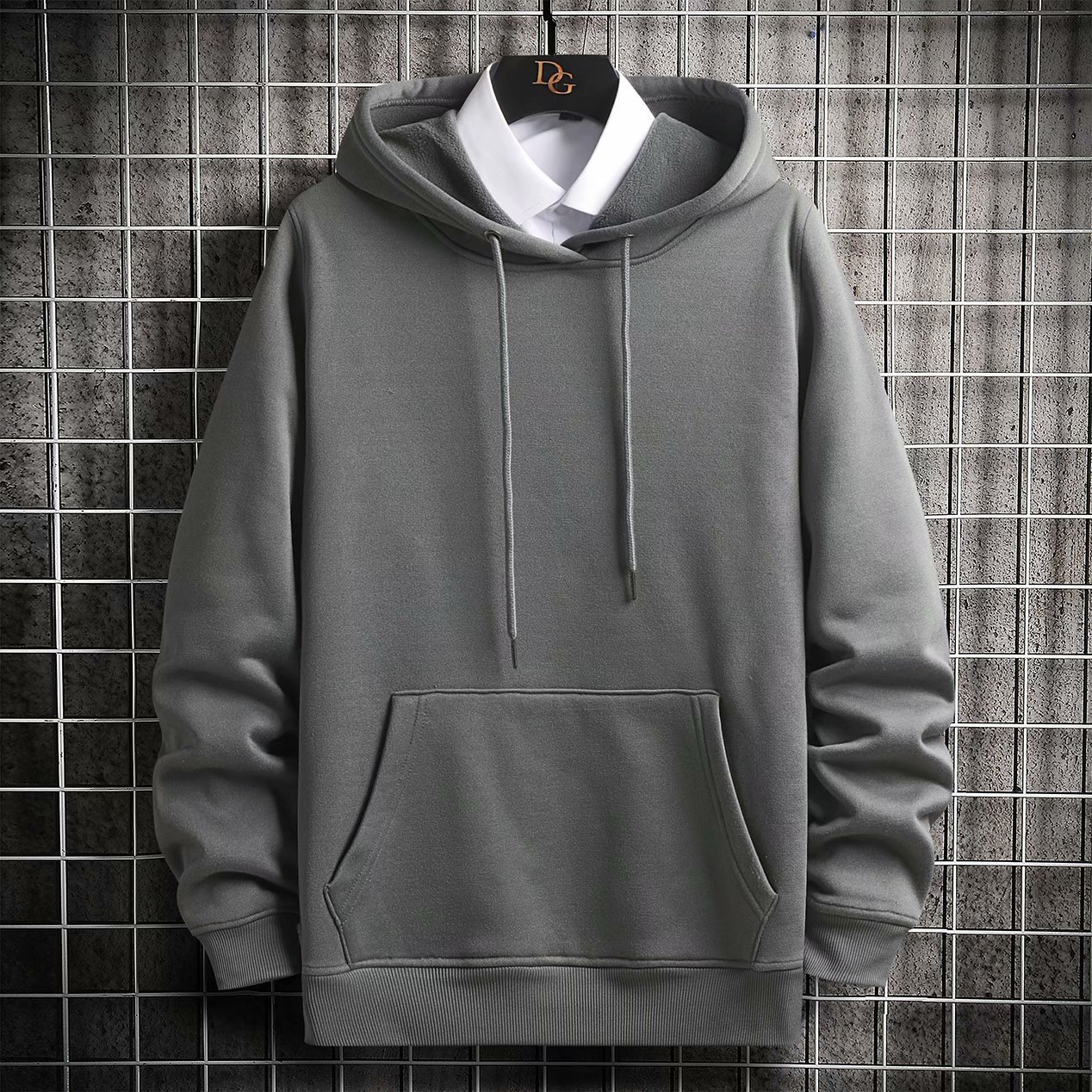 Color sólido día suéter con capucha masculina primavera y otoño tendencias ins Joker en ropa más tamaño suéter casual Suelto