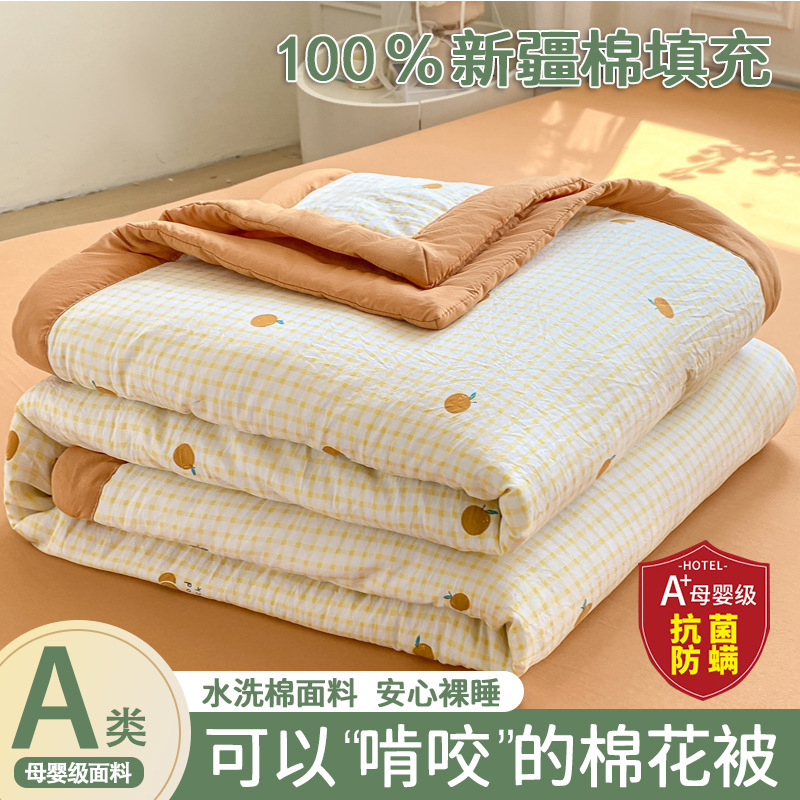 100%新疆棉花被夏凉被2025新款空调被夏全棉纯棉可机洗空调被薄款|undefined