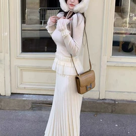 时尚休闲套装;连衣裙;女式针织衫